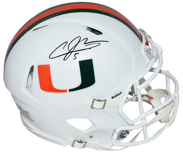 ANDRE JOHNSON AUTOGRAPHED MIAMI HURRICANES AUTHENTIC SPEED HELMET JSA