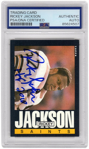 Rickey Jackson Signed Saints 1985 Topps Football Trading Card #106 - (PSA/DNA)
