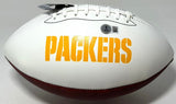 Packers JORDAN LOVE Signed Wilson White Panel Green Bay LOGO Football AUTO - BAS