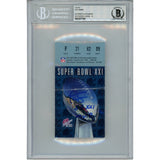 Phil Simms Autographed New York Giants Ticket Stub SB XXI MVP Slab Beckett 53169