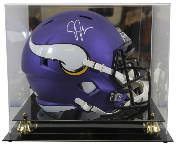 Vikings Justin Jefferson Signed Full Size Speed Rep Helmet w/ Case BAS Witnessed