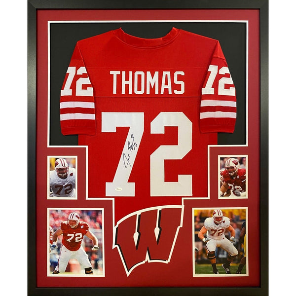 Joe Thomas Autographed Signed Framed Wisconsin Browns Jersey JSA