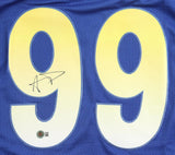 Aaron Donald Signed Los Angeles Rams Highlight Stat Jersey (Beckett) Pro Bowl DE