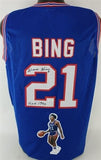 Dave Bing Signed Detroit Piston Photo Jersey Inscribed H.O.F 1990 (JSA COA)