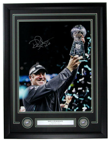 Doug Pederson Eagles Signed/inscr 16x20 Photo Super Bowl LII Framed JSA 155856