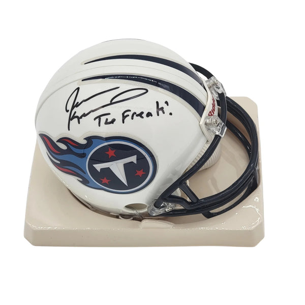 Jevon Kearse Autographed Tennessee Titans Mini Helmet W/ The Freak JSA Witnessed