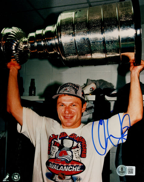 Claude Lemieux Autographed/Signed Colorado Avalanche 8x10 Photo Beckett 57688