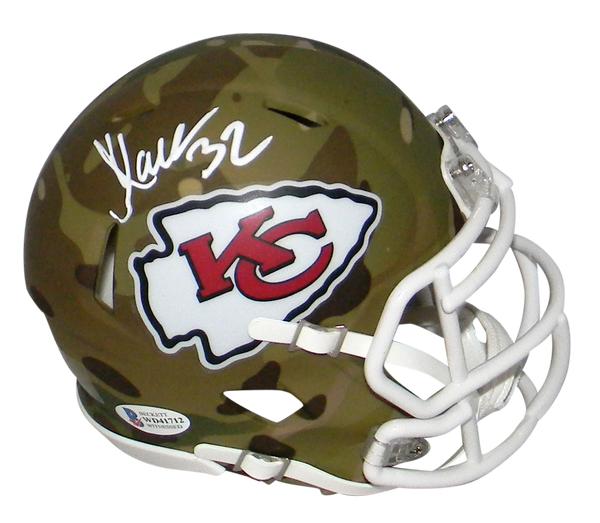 MARCUS ALLEN AUTOGRAPHED KANSAS CITY CHIEFS CAMO SPEED MINI HELMET BECKETT
