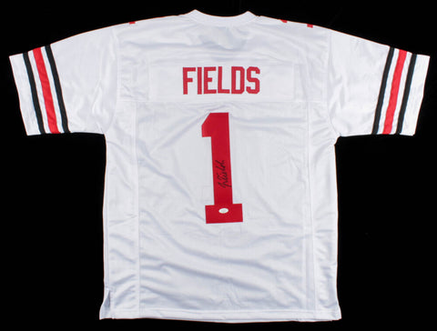 Justin Fields Signed Ohio State Buckeyes Jersey (JSA COA) 2021 1st Rnd Pk. / Q.B