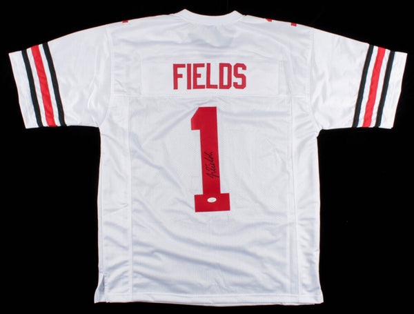 Justin Fields Signed Ohio State Buckeyes Jersey (JSA COA) 2021 1st Rnd Pk. / Q.B