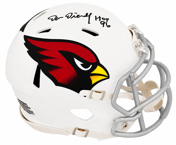 Dan Dierdorf Signed Cardinals Riddell Speed Mini Helmet w/HOF'96 -(SCHWARTZ COA)