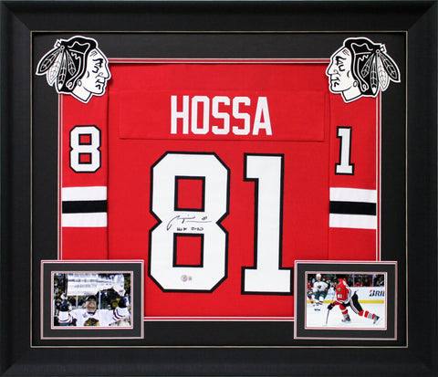 Marian Hossa "HOF 2020" Authentic Signed Red Pro Style Framed Jersey BAS Witness