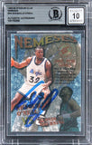 Shaquille O'Neal Signed 1995 Stadium Club Nemeses #N4 Card Auto 10! BAS Slabbed