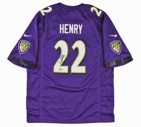 Derrick Henry Signed Baltimore Ravens Nike Game Purple NFL Jersey