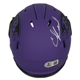 Ed Reed Autographed Baltimore Ravens 'RAVE' Mini Speed Helmet Beckett