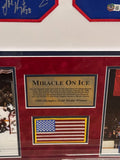 Miracle On Ice 1980 Olympic USA Hockey Team Autographed Jersey Framed To 32x40