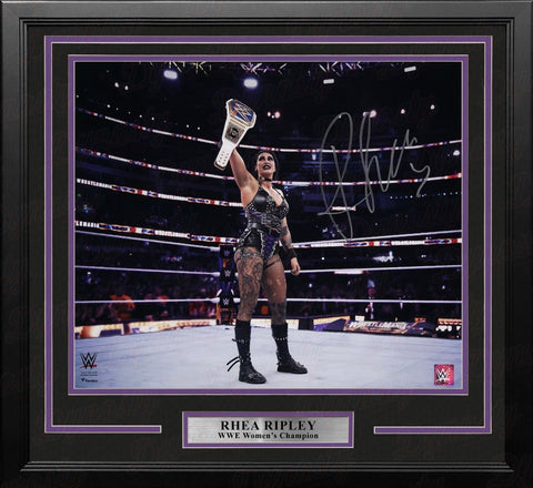 Rhea Ripley WrestleMania Autographed 16x20 Framed WWE Wrestling Photo Fanatics