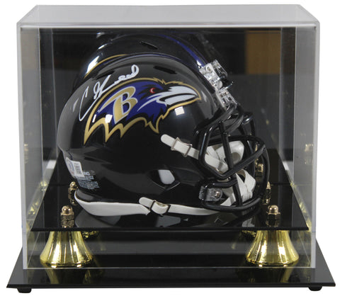 Ravens Ed Reed Authentic Signed Speed Mini Helmet Mirrored w/ Case BAS Witnessed