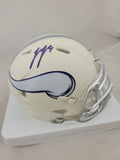 JJ MCCARTHY SIGNED MINNESOTA VIKINGS WINTER WARRIOR SPEED MINI HELMET BECKETT QR
