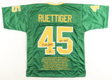 Rudy Ruettiger Signed Notre Dame Irish Career Stat Jersey "Never Quit" (Beckett)