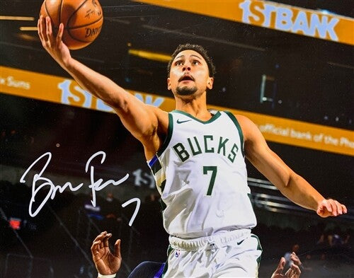 Milw Bucks 2021 NBA Champ BRYN FORBES Signed 8x10 Photo #6 AUTO