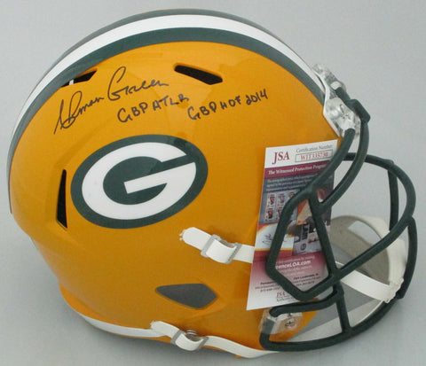 Packers AHMAN GREEN Signed Full Size Riddell Replica Speed Helmet AUTO w/Scripts