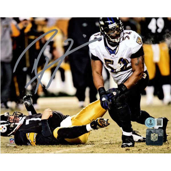Ray Lewis Autographed/Signed Baltimore Ravens 8x10 Photo Beckett Witness 51045