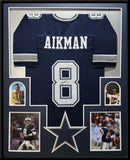 FRAMED DALLAS COWBOYS TROY AIKMAN AUTOGRAPHED SIGNED JERSEY JSA COA