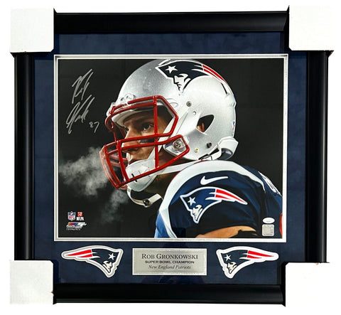 Rob Gronkowski New England Patriots Signed 16x20 Matted & Framed Photo JSA