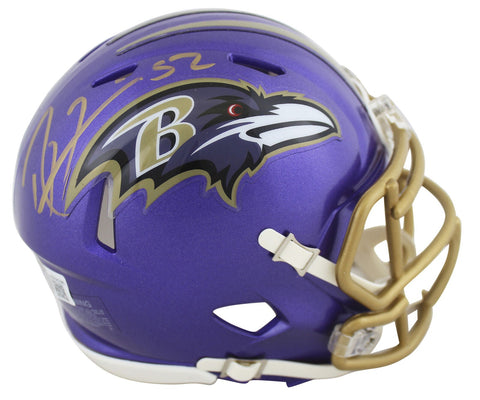 Ravens Ray Lewis Authentic Signed Flash Speed Mini Helmet w/ Gold Sig BAS Wit