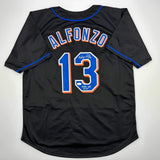 Autographed/Signed Edgardo Alfonzo New York Black Baseball Jersey JSA COA
