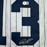 Autographed/Signed Jazz Chisholm Jr. New York Pinstripe Baseball Jersey BAS COA