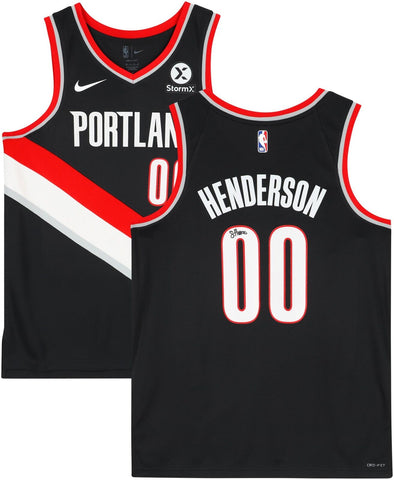 Scoot Henderson Portland Trail Blazers Autographed Black Nike Swingman Jersey