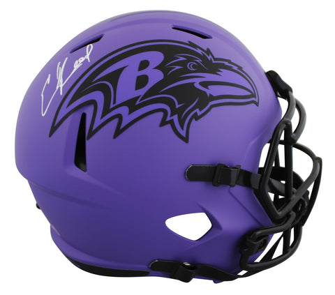 Ravens Ed Reed Signed Rave Full Size Speed Rep Helmet W/ Case BAS Witnessed