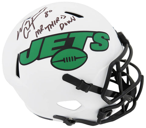 Wayne Chrebet Signed Jets LUNAR Riddell F/S Rep Helmet w/Mr Third Down -(SS COA)