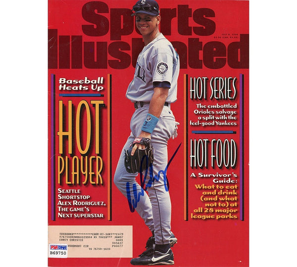Alex Rodriguez Signed Seattle Mariners 1996 Sports Illustrated Magazine Cover