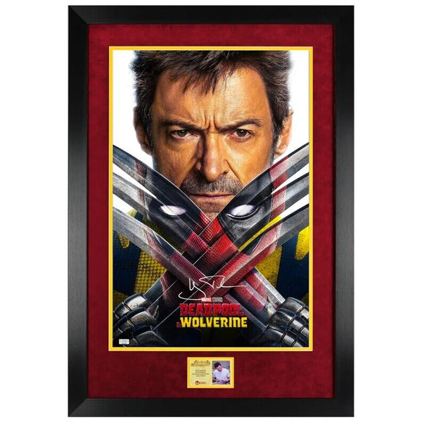 Hugh Jackman Rare Autographed 2024 Deadpool and Wolverine 16x24 Framed Poster