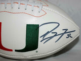 Ray Lewis Autographed Univ of Miami Hurricanes Logo Football PSA/DNA Auth *right