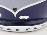 TYLER LOCKETT AUTOGRAPHED SEAHAWKS BLUE FULL SIZE SPEED HELMET MCS HOLO 236376