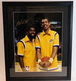Magic Johnson & Kareem Abdul-Jabbar Dual Autographed 16x20 Photo Lakers JSA LOA