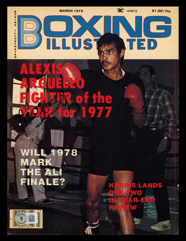 Alexis Arguello Autographed Boxing Illustrated Magazine Beckett BAS QR #BK08885