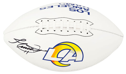 Jim Everett Signed Los Angeles Rams Logo Franklin White Football -(SCHWARTZ COA)