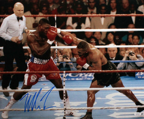 Mike Tyson Autographed 16x20 Landing Punch Photo- JSA W Auth *Left