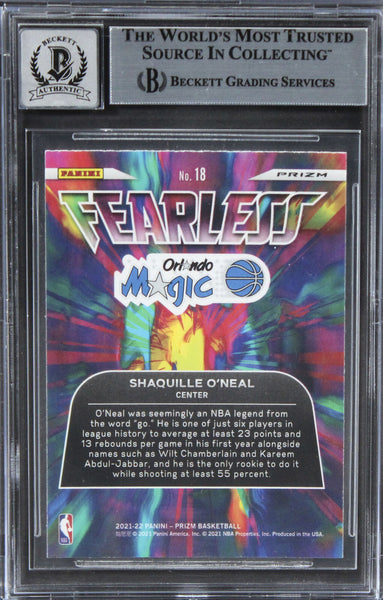 Shaquille O'Neal Signed 2021 Panini Prizm Fearless FB #18 Card Auto 10 Super Sports Center Shaquille O'Neal Signed 2021 Panini Prizm Fearless FB #18 Card Auto 10 Super Sports Center