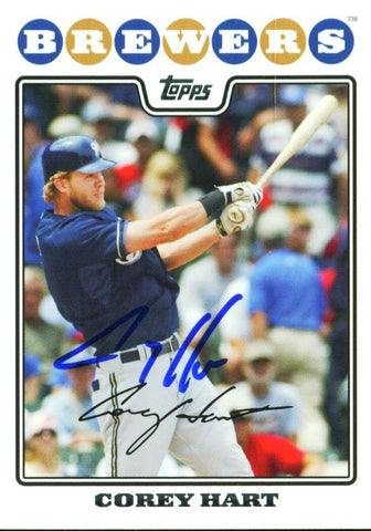 Brewers Corey Hart Authentic Signed Card 2008 Topps #42 Autographed w/ COA