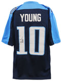 Vince Young Signed Blue Custom Football Jersey - (SCHWARTZ COA)