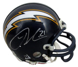 La Dainian Tomlinson HOF Signed/Auto Chargers Mini Football Helmet JSA 213081