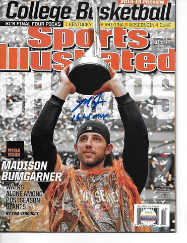 Madison Bumgarner Signed Giants Sports Illustrated 11/10/14 W/14 WS MVP Beckett