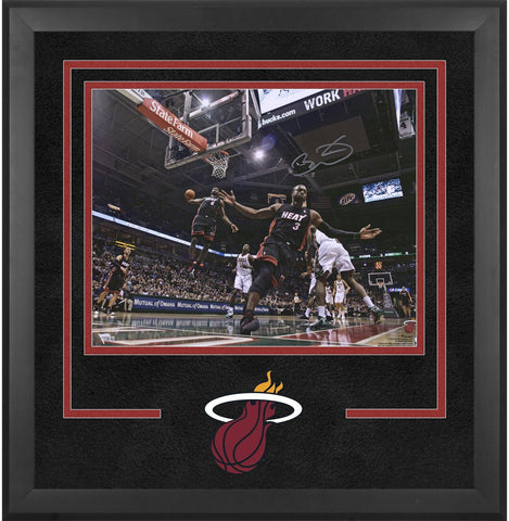Dwyane Wade Miami Heat Deluxe FRMD Signed 16x20 Alley-Oop to Lebron James Photo