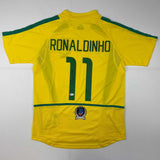 Autographed/Signed Ronaldinho Brazil Yellow Futbol Jersey Beckett BAS COA